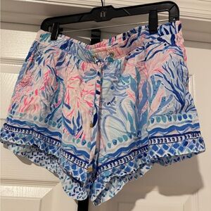 Lilly Pulitzer Vibrant Blue and Pink Athletic Shorts
